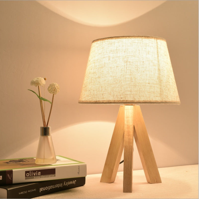 Wooden Tripod Lamp