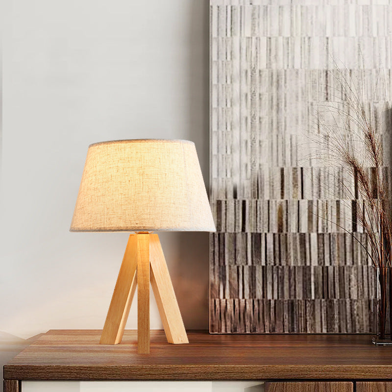 Wooden Tripod Lamp