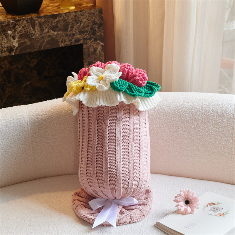 Knitted Flower Pillow