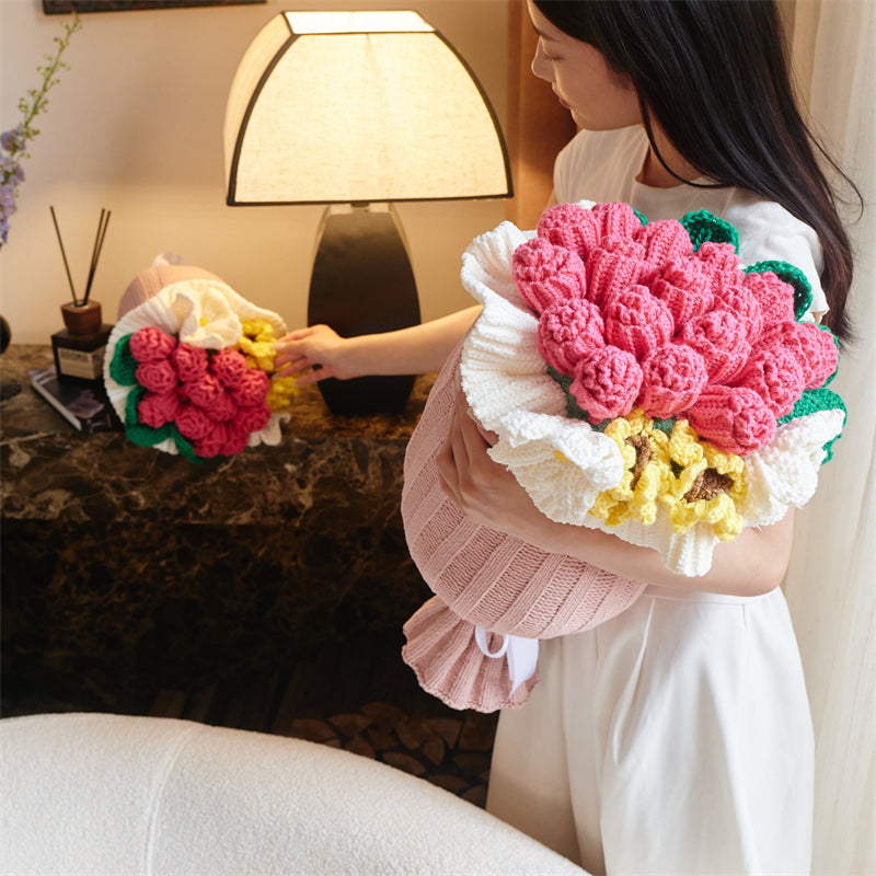 Knitted Flower Pillow