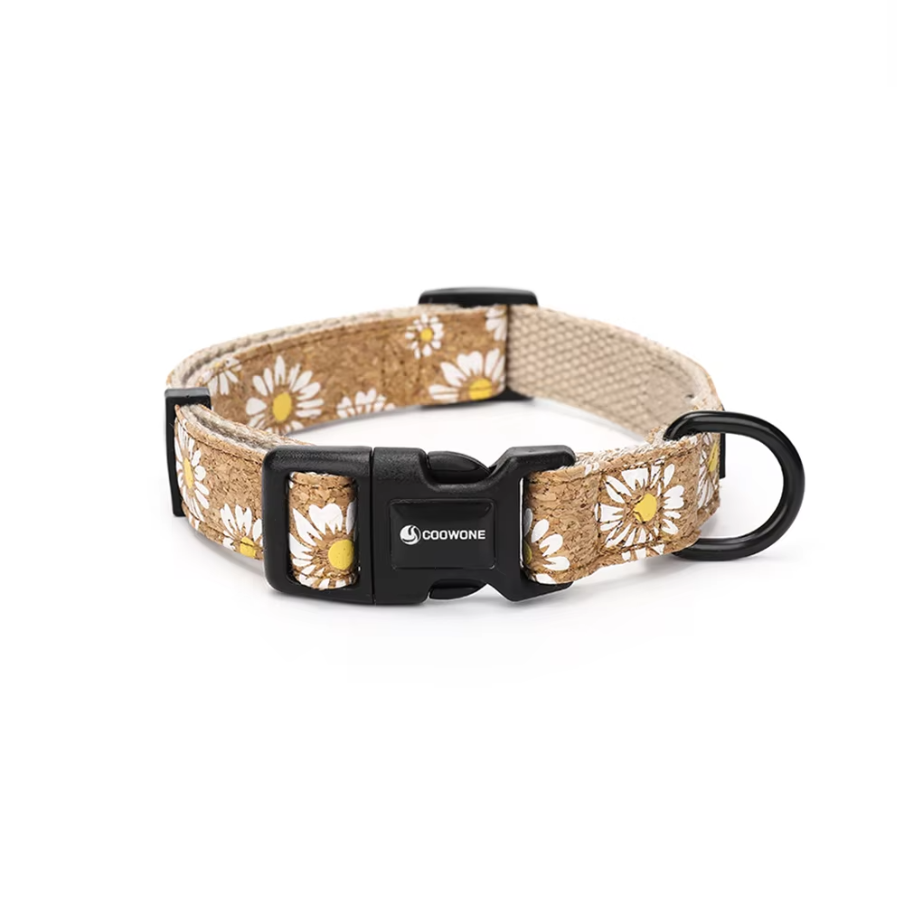 Premium Natural Cork Dog Collar and Leash Set - Ultra-Lightweight and Hypoallergenic
